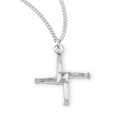 3/4-inch Sterling Silver St. Brigid Cross with 18-inch Chain