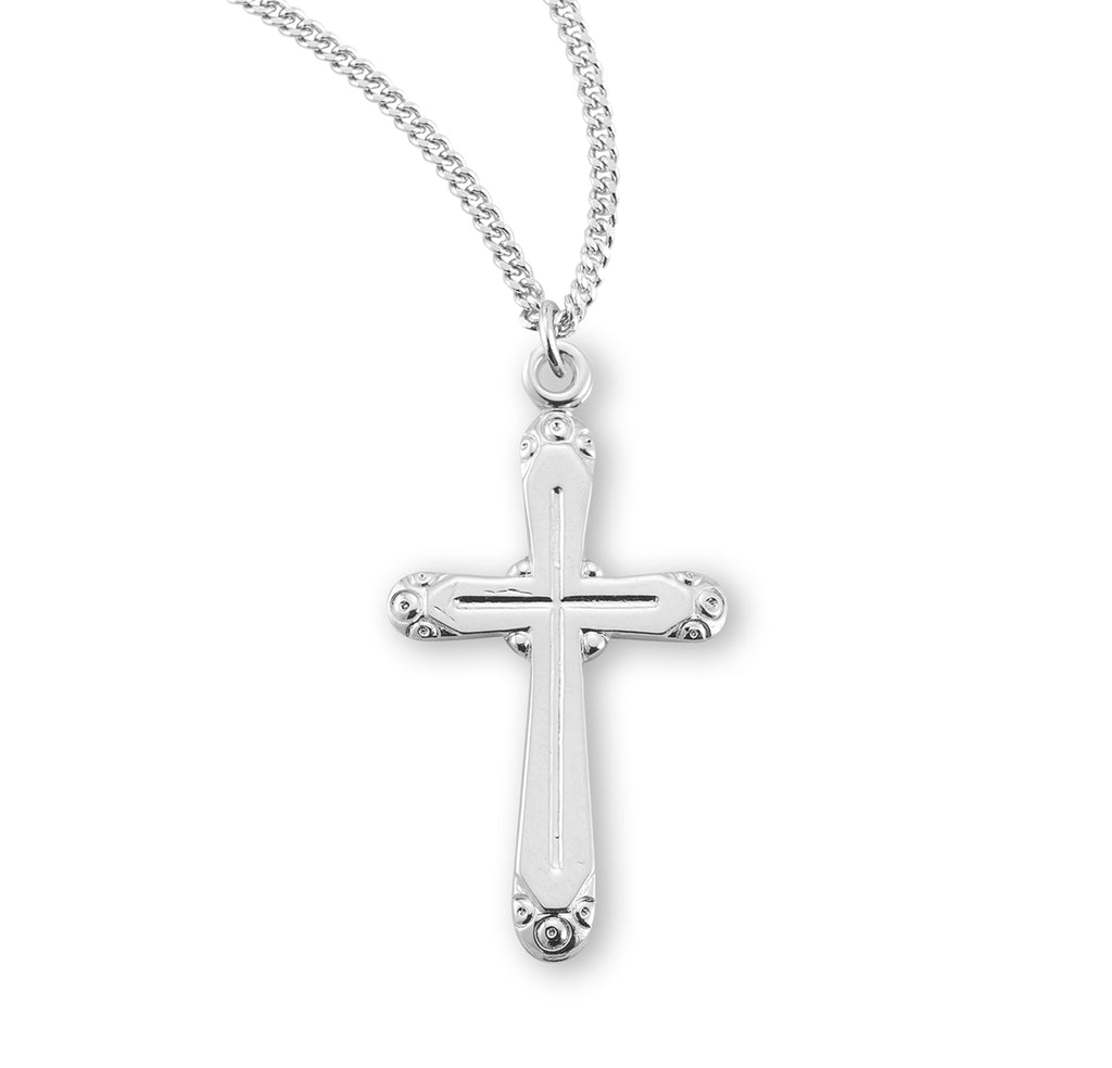 Round Edge Sterling Silver Cross – CatholicShop.com