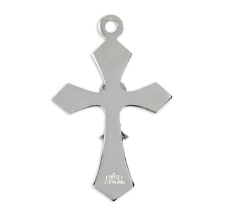 1-inch Tutone Sterling Silver Cross with Chalice 18-inch Chain