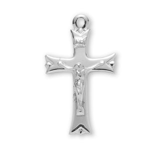 1-inch Sterling Silver Crucifix with 18-inch Chain