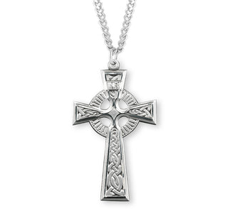 1 3 4 Inch Sterling Silver Celtic Crucifix With 24 Inch Chain