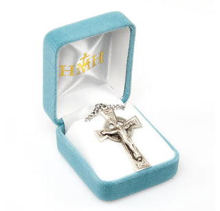 1 3/4-inch Sterling Silver Celtic Crucifix with 24-inch Chain