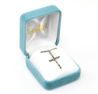 1-inch Sterling Silver Crucifix with 18-inch Chain