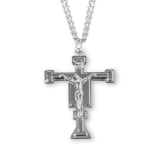 1 5 16 Inch Sterling Silver Crucifix With 24 Inch Chain 2