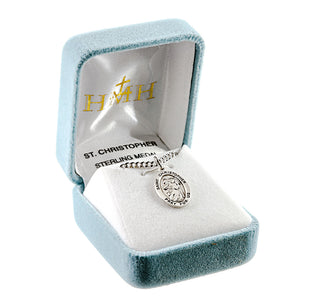 Sterling Silver Oval St. Christopher Medal