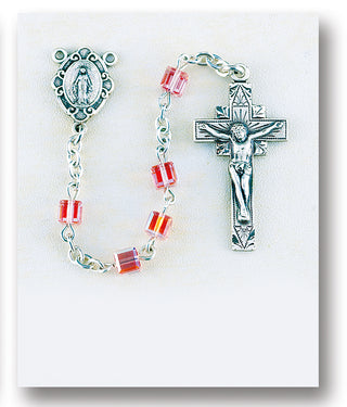 Austrian Crystal Sterling Silver Rosary - Engravable