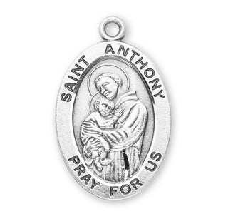 Sterling Silver Oval Shaped St. Anthony Medal