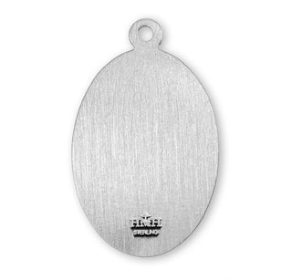 Sterling Silver Oval Shaped St. Francis Medal - Engravable