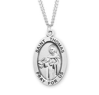 Sterling Silver Oval Shaped Saint Thomas Medal