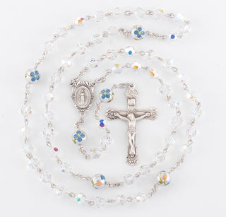 Crystal Finest Austrian Crystal Sterling Rosary - Engravable