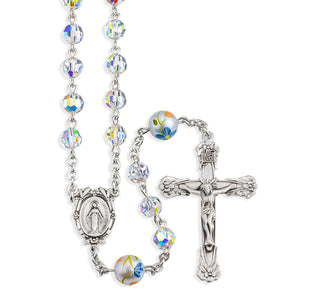 Crystal Finest Austrian Crystal Sterling Rosary Engravable 1