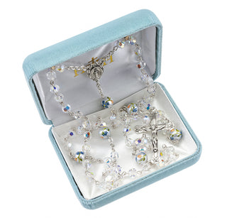 Crystal Finest Austrian Crystal Sterling Rosary - Engravable
