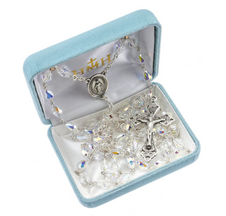 Straight Corrugated Sterling Silver Rosary - Engravable