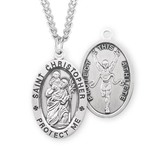 Sterling Silver Saint Christopher Track Athlete Medal