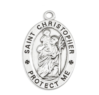 Sterling Silver St. Christopher Lacrosse Athlete Medal