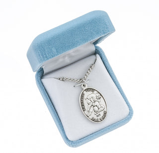 Sterling Silver St. Christopher Wrestling Athlete Medal