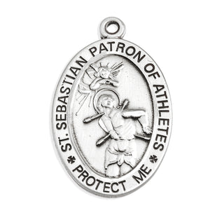 Sterling Silver St. Sebastian Football Athlete Medal