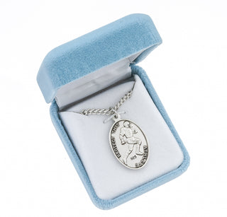 Sterling Silver St. Sebastian Football Athlete Medal