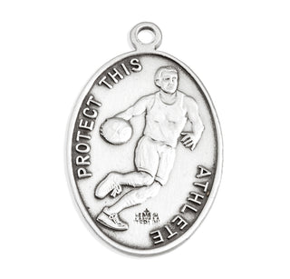 Sterling Silver St. Sebastian Basketball Athlete Medal