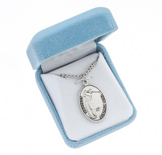 Saint Sebastian Oval Sterling Silver Golf Male Athlete Medal