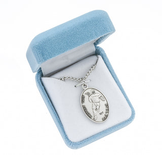Sterling Silver St. Sebastian Lacrosse Athlete Medal