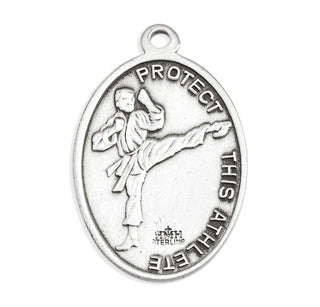 Lord Jesus Christ Oval Sterling Silver Martial Arts Male Athlete Medal