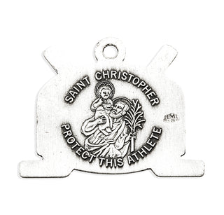 Sterling Silver St. Christopher Hockey Athlete Medal
