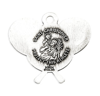 Sterling Silver St. Christopher Tennis Athlete Medal