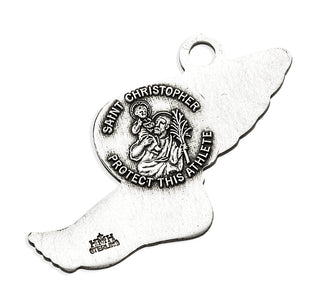 Sterling Silver St. Christopher Track Athlete Medal