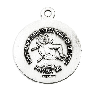 Sterling Silver St. Sebastian Baseball Athlete Medal