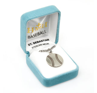 Sterling Silver St. Sebastian Baseball Athlete Medal
