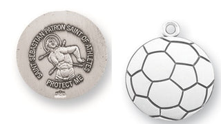 Sterling Silver St. Sebastian Soccer Athlete Medal - SALE