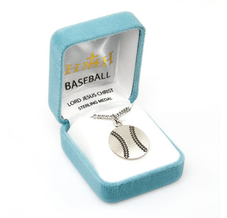 Sterling Silver Christ Baseball Athlete Medal