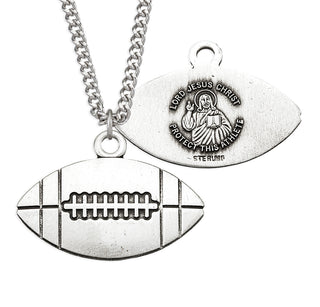 Sterling Silver Christ Football Athlete Medal