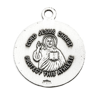 Sterling Silver Christ Soccer Athlete Medal