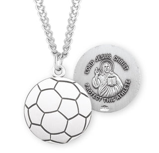 Sterling Silver Christ Soccer Athlete Medal