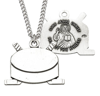 Sterling Silver Christ Hockey Athlete Medal