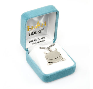 Sterling Silver Christ Hockey Athlete Medal