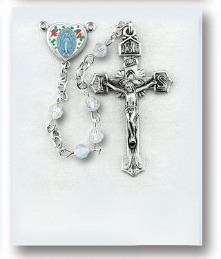 Aurora Finest Austrian Crystal Sterling Rosary - Engravable