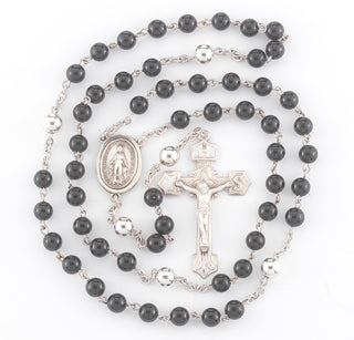 6mm Onyx Beads with Sterling Silver O.F. Beads and Findings