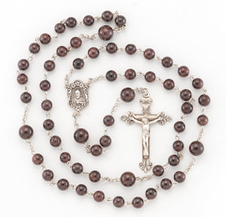 6mm Round Garnet Beads with 8mm Round Garnet O.F. Beads