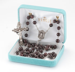 6mm Round Garnet Beads with 8mm Round Garnet O.F. Beads