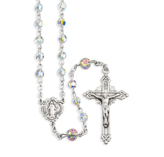 Crystal Finest Austrian Crystal And Murano Glass Sterling Rosary Engravable