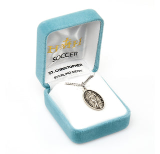 Sterling Silver St. Christopher Soccer Athlete Medal