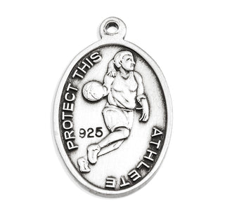 Sterling Silver St. Christopher Basketball Athlete Medal