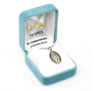 Sterling Silver St. Christopher Tennis Athlete Medal