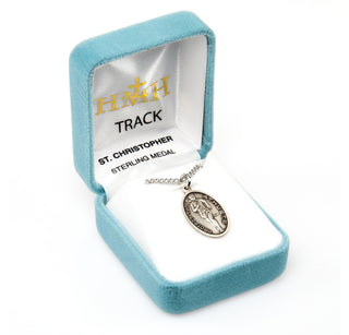 Sterling Silver St. Christopher Track Athlete Medal