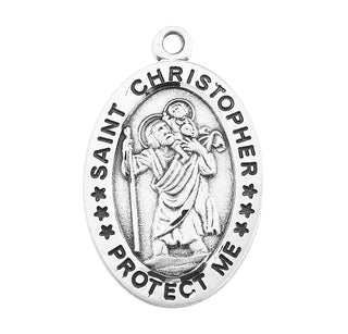 Sterling Silver St. Christopher Cheer Athlete Medal
