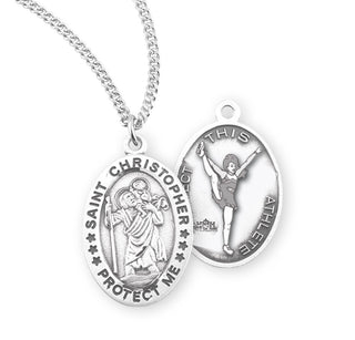 Sterling Silver Saint Christopher Cheer Athlete Medal