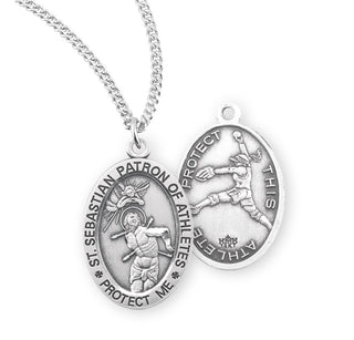 Sterling Silver Saint Sebastian Softball Athlete Medal